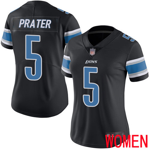 Detroit Lions Limited Black Women Matt Prater Jersey NFL Football 5 Rush Vapor Untouchable